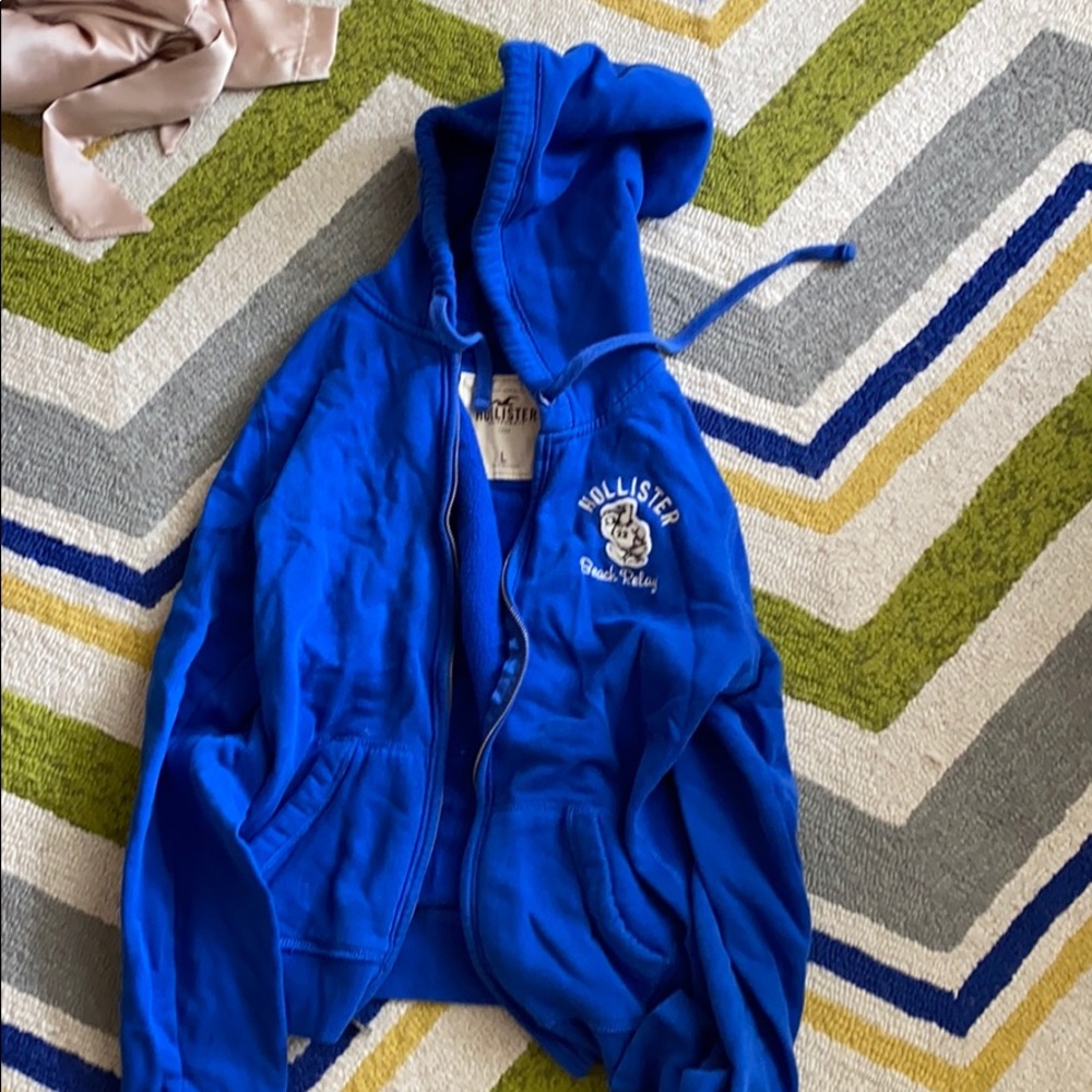 Blue zip up hoodie from Holister